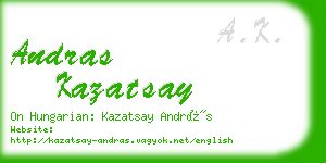 andras kazatsay business card